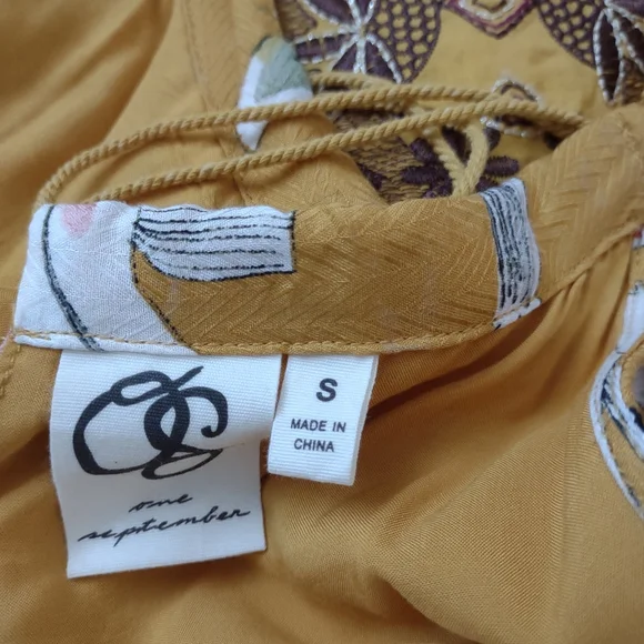 Anthropologie koi fish halter back ties ruffle hem embroidered maxi flowy dress - Picture 3 of 9